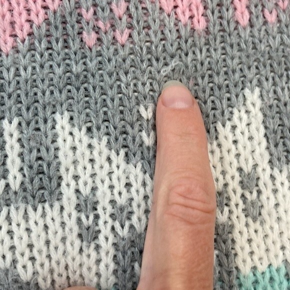 Vintage 80s Croquet Club Gray Crewneck Snowflake Winter Sweater Size Large - Picture 13 of 13